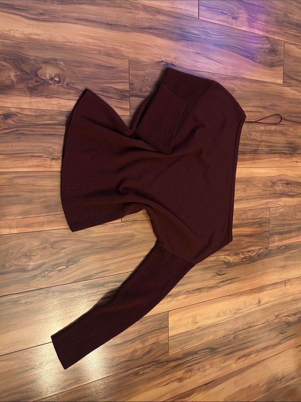 Ramy Brook Off-the-Shoulder Sweater in Burgundy